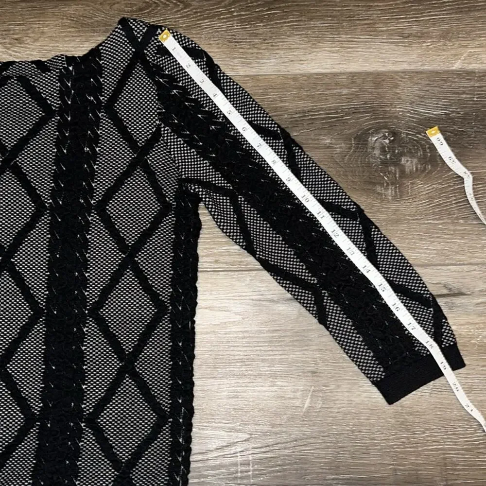 Worthington, 3/4 sleeve, black and gray, fall, size small regular, sweater - Picture 9 of 12
